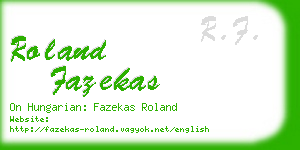 roland fazekas business card